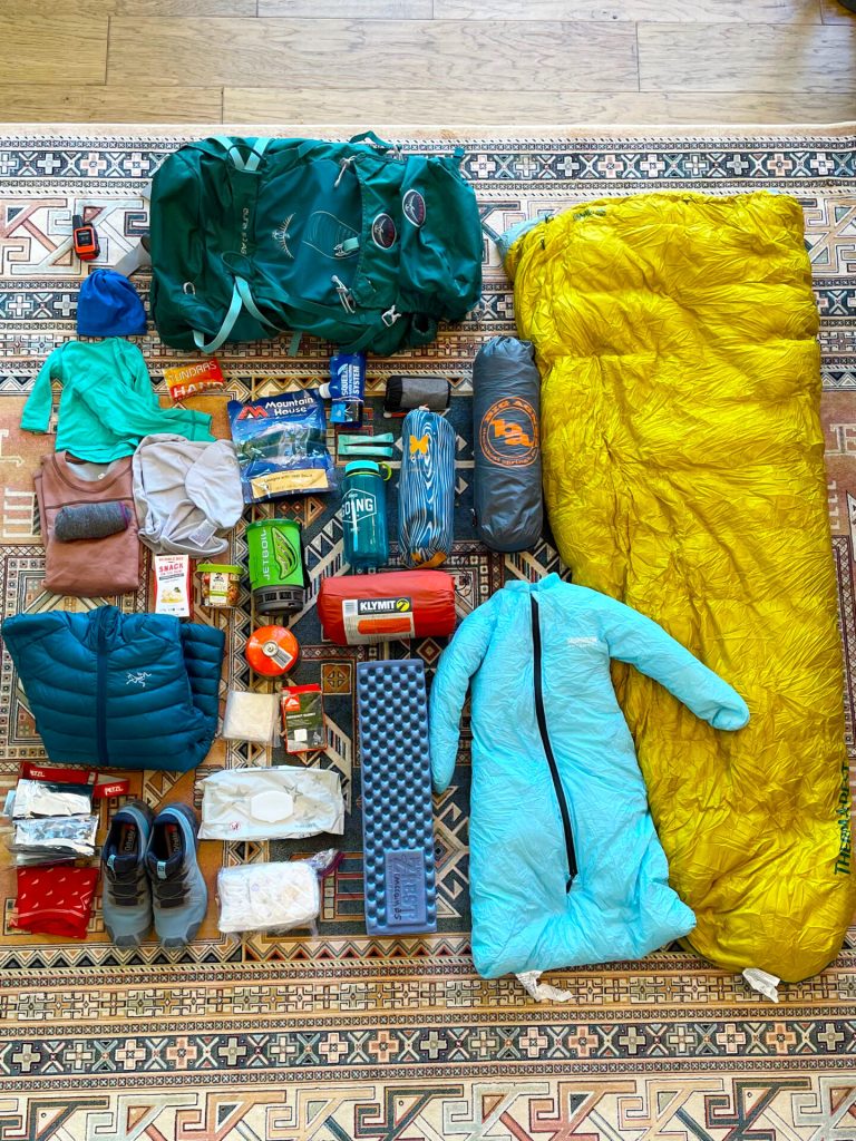Backpacking gear for trip with baby