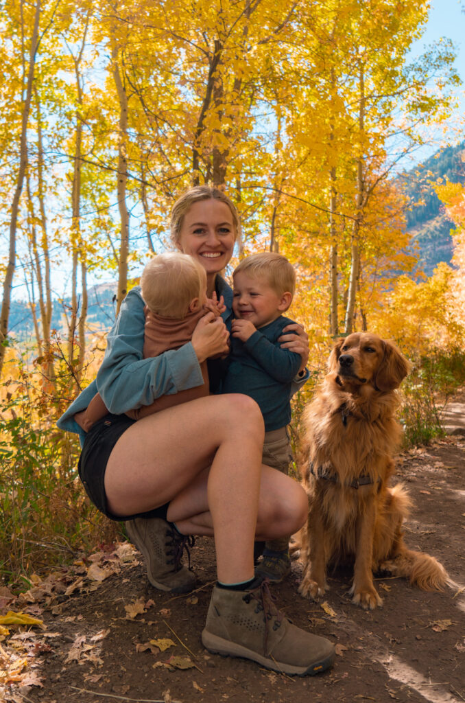 Stewart falls hike utah in the fall with kids