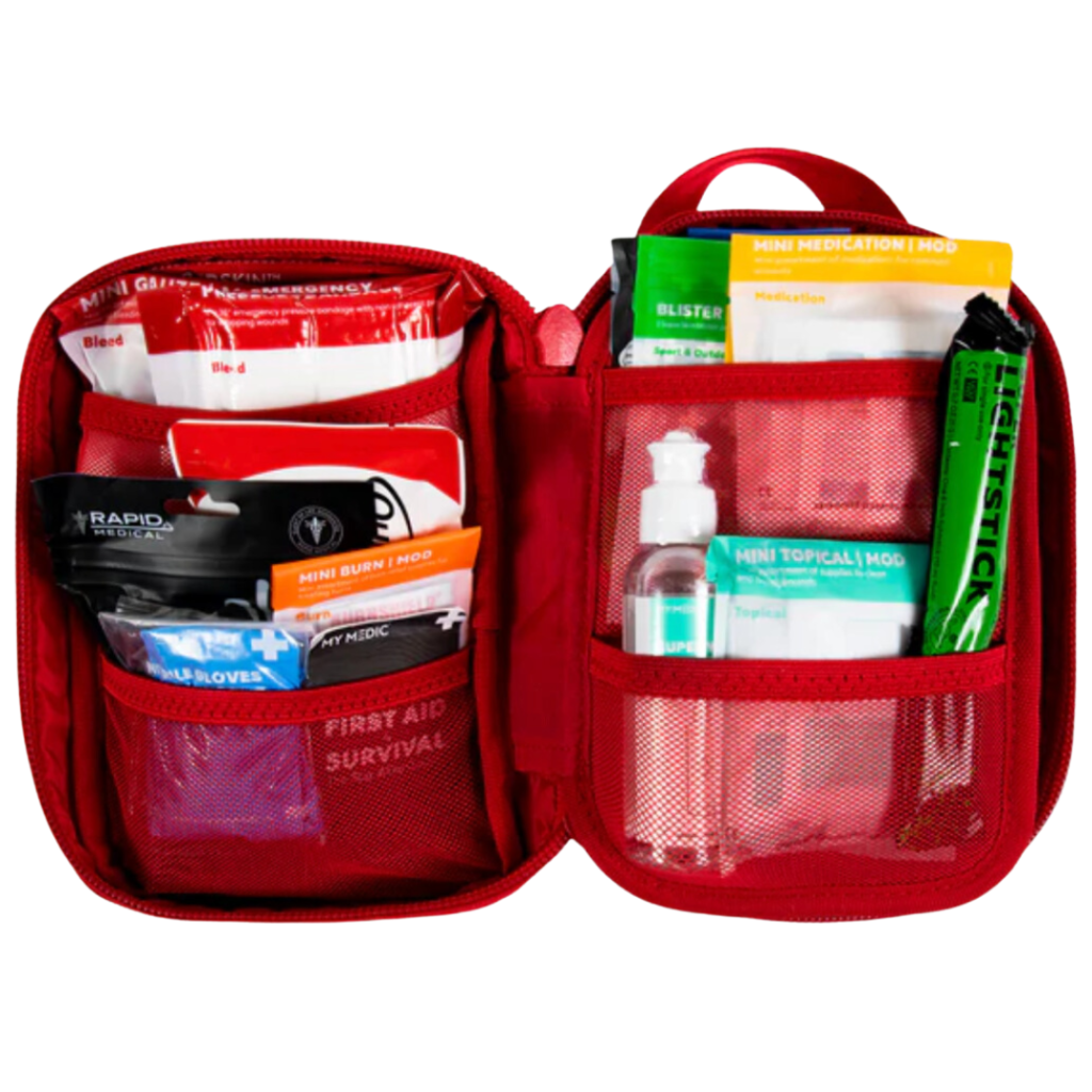 First aid kit for the car: My Medic Mini First Aid Kit supplies
