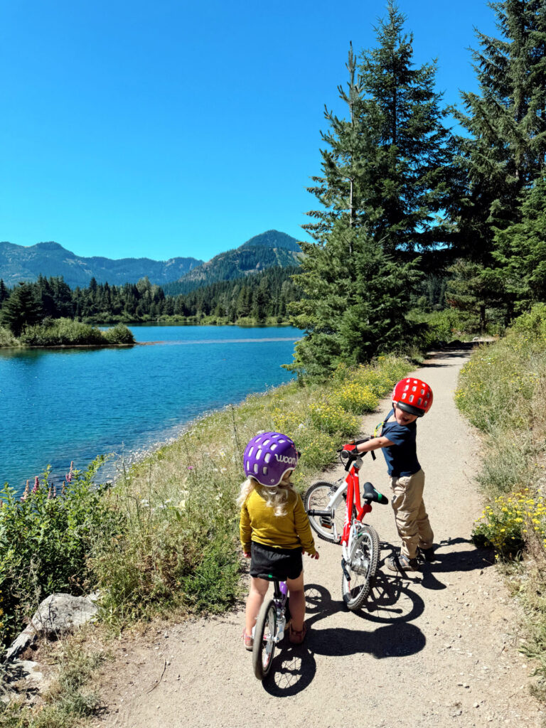 Riding bikes at Gold Creek Pond Best hikes near Seattle