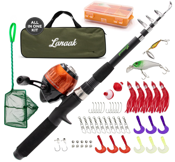 Fishing pole and Tackle Box